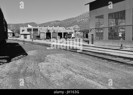 Eine Eisenbahn Hof in Nevada, USA. Stockfoto