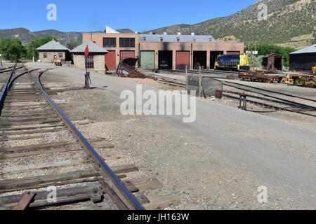 Eine Eisenbahn Hof in Nevada, USA. Stockfoto