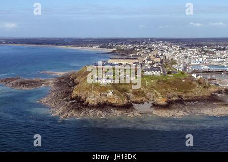 LUFTBILD, STADT DER GRANVILLE,(50) MANCHE, REGION BASSE-NORMANDIE, FRANKREICH Stockfoto