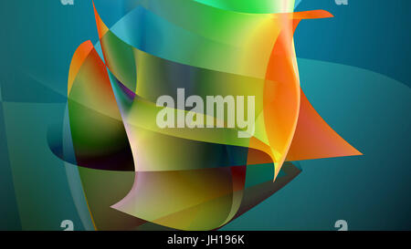 3D Darstellung der bunte glatte Drehung Formen Hintergrund. Kunst-Kulisse. Stockfoto