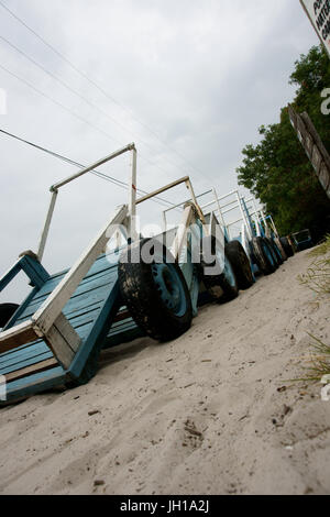 Verkehr, Auto, Strand, Ilha do Mel, Brasília, Paraná, Brasilien Stockfoto