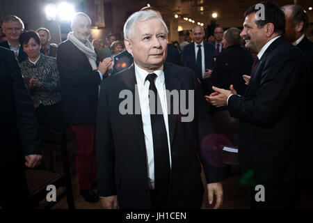 Recht und Gerechtigkeit (Prawo i Sprawiedliwosc PiS) leader und Vorsitzende Jarosław Kaczyński in Danzig. Stockfoto