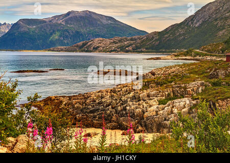 Strand von Sommaroy Island, Tromsø, Norwegen Stockfoto