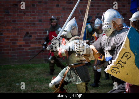 Belagerung von Marienburg Reenactment, Malbork, 2014. Stockfoto