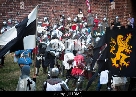 Belagerung von Marienburg Reenactment, Malbork, 2014. Stockfoto