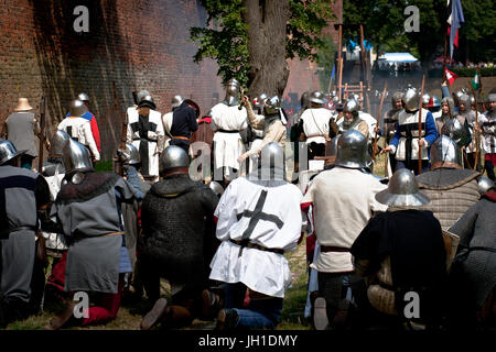 Belagerung von Marienburg Reenactment, Malbork, 2014. Stockfoto