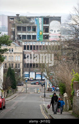 Das verfallene Westmoreland Haus in Stokes Croft, Bristol UK Stockfoto