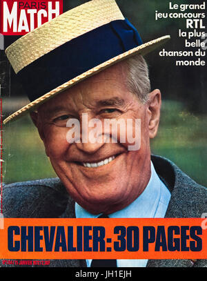 Cover der special Edition, die 15. Januar 1972 der französischen Zeitschrift Paris Match am Tod von Filmstar & Entertainer Maurice Chevalier veröffentlicht Stockfoto