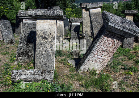 Ost-Serbien - Grabsteine auf dem Friedhof alte Bogomil Stockfoto