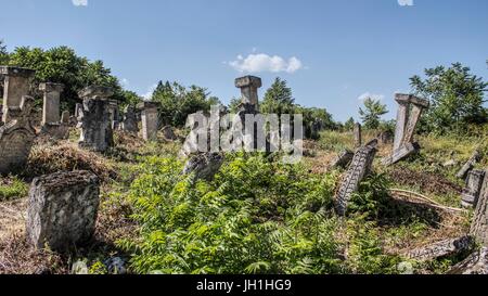 Ost-Serbien - Grabsteine auf dem Friedhof alte Bogomil Stockfoto