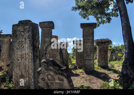 Ost-Serbien - Grabsteine auf dem Friedhof alte Bogomil Stockfoto