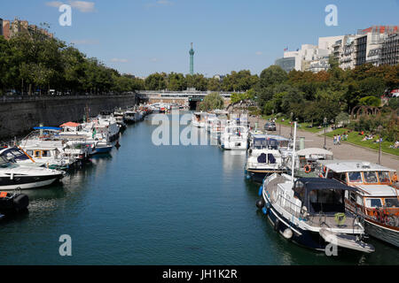 Hafen von La Bastille, Paris. Frankreich. Stockfoto