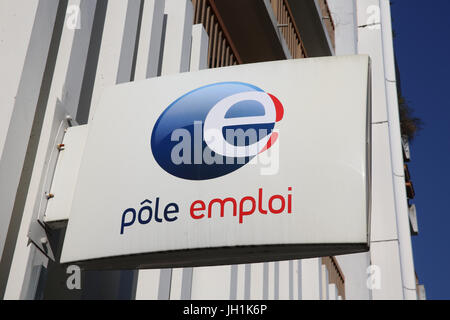 Französische Arbeitslosigkeit Agentur Sign. Frankreich. Stockfoto