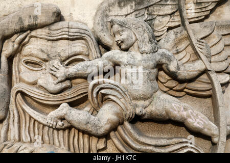 Palais de Tokyo, Paris. AllŽgorie ˆ la Gloire des Arts Dit Aussi LŽgende De La Terre et De La Mer, Alfred-Auguste Janniot vers 1937. DŽtail. Eros, d Stockfoto