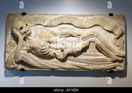 MusŽe d ' Histoire De La Ville de Marseille, Marseille Stadt historisches Museum. Fragment von Guillaume du Vair Kenotaph. Anonym, c.1621. Stein. Franken Stockfoto