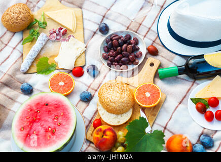 Ansicht von oben Sommer Garten italienische Picknick. Summer Party Stockfoto