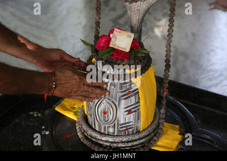 Hingabe in Raman Reti hindu-Tempel. Indien. Stockfoto