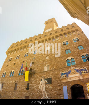 Der alte Palast (Palazzo Vecchio oder Palazzo della Signoria), Florenz Stockfoto