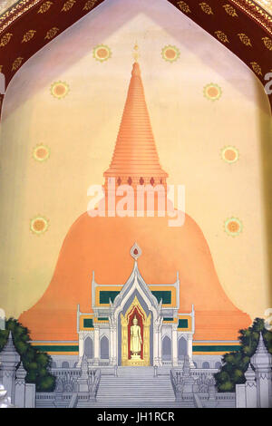 Buddha. Marmor-Tempel. Wat Benchamabophit Dusitvanaram Ratchaworawiharn. 1899. Bangkok.  Thailand. Stockfoto