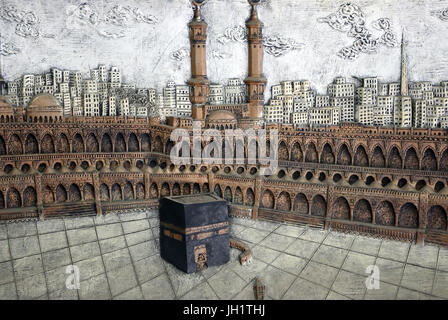 Heiligen Kaaba in Mekka, Saudi Arabien. Vintage gravierten Abbildung. Ho-Chi-Minh-Stadt. Vietnam. Stockfoto