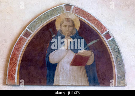 St Peter Martyr fordern Stille, durch Fra Beato Angelico, ca. 1441-1443, Kloster von San Marco, Florenz, Toskana, Italien, Europa Stockfoto