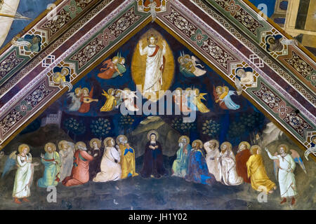 Himmelfahrt Christi, Fresken von Andrea di Bonaiuto, 1365-1367, Apsis Kapelle oder spanische Kapelle, Santa Maria Novella, Florenz, Toskana, Italien, Euro Stockfoto