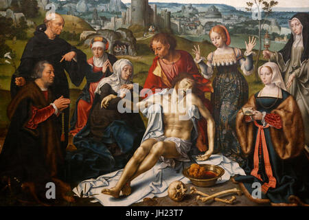 Louvre-Museum. Altarbild. Kreuzabnahme. Joos van Cleve. In Richtung 1485. Frankreich. Frankreich. Stockfoto