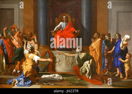 Louvre-Museum. Urteil des Salomo. Nicolas Poussin. 1649. Frankreich. Frankreich. Stockfoto