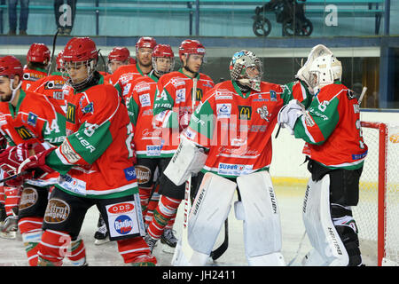 Eishockey-Spiel.  Hockey-Team.  Frankreich. Stockfoto