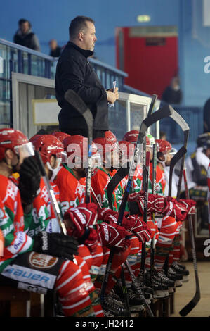 Eishockey-Spiel.  Hockey-Team.  Trainer.  Frankreich. Stockfoto
