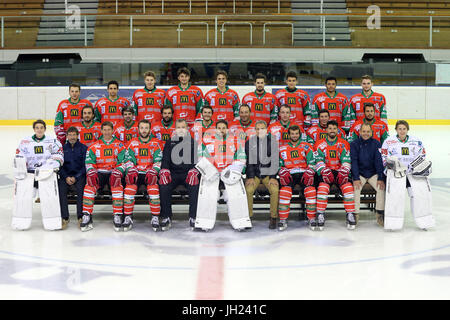 Eishockey-Spiel.  Hockey-Team.  Frankreich. Stockfoto