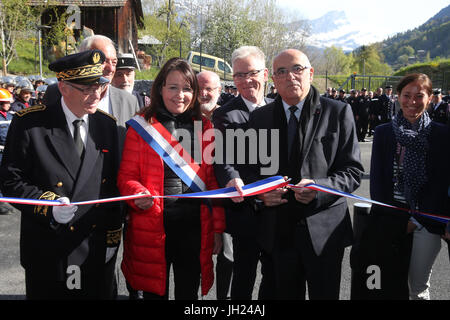 Neue Feuerwache.  Feuerwehrmann-Zeremonie. Frankreich. Stockfoto