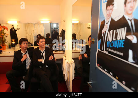 Steeven Soran et Christopher Soran. Les Jumeaux. 32 mir Festival-Mont-Blanc-Humor. Saint-Gervais-Les-Bains. Frankreich. Stockfoto