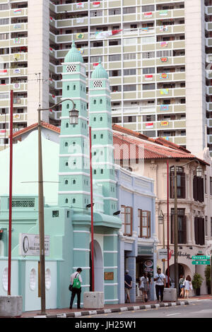 Masjid Jamae befindet sich eine der ältesten Moscheen in Singapur in Chinatown.  Singapur. Stockfoto