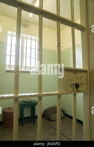 Nelson Mandelas Zelle für 27 Jahre, Robben Island, UNESCO-Weltkulturerbe, Cape Town, Südafrika, Afrika Stockfoto