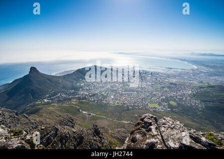 Blick auf Kapstadt vom Tafelberg, Südafrika, Afrika Stockfoto