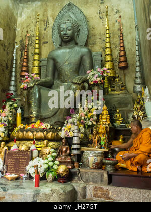 Buddha, 7. bis 9. Jahrhundert, Wat Na Phra Mane, Ayutthaya, Thailand, Südostasien, Asien Stockfoto