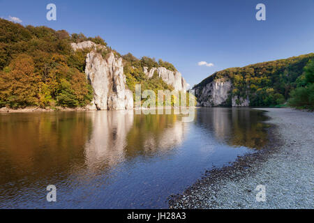Charakteristisch, Donau, in der Nähe von Kelheim, Bayern, Deutschland, Europa Stockfoto