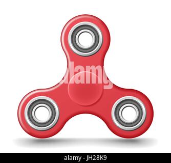 Roter Kunststoff Hand zappeln Spinner Spielzeug - Linderung von Stress und Angst. Realistische Vektor-illustration Stock Vektor