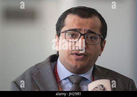 Majid Rashed, Vizepräsident der Vereinigten Arabischen Emirate Paralympischen Komitees, während der Pressekonferenz im Aquatics Centre in Queen Elizabeth Olympic Park. Stockfoto