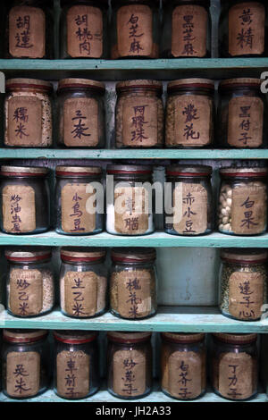 Traditionelle chinesische Medizin Apotheke.   Ho-Chi-Minh-Stadt. Vietnam. Stockfoto