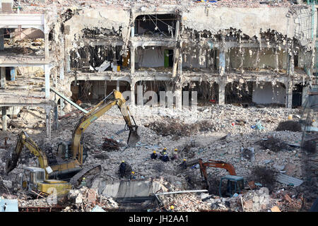 Abriss-Baustelle in Ho-Chi-Minh-Stadt.  Vietnam. Stockfoto