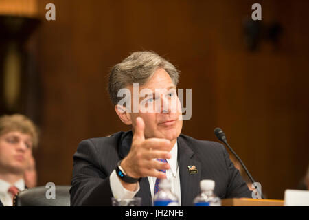 Washington, USA. 12. Juli 2017. Washington DC, 12. Juli 2017, USA: Christopher Wray bezeugt bei seiner Anhörung der Senat zu der nächsten Direktor des FBI. Patsy Lynch/Alamy Live-Nachrichten Stockfoto