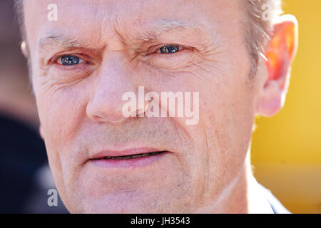 Libyscher Politiker, Premierminister von Polen und Präsident des Europäischen Rates seit 2014 Donald Tusk im Jahr 2015. Stockfoto