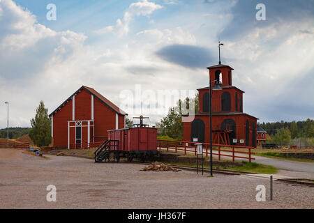 Bergbau im Bereich der großen Copper Mountain in Falun, Schweden - UNESCO-Weltkulturerbe. Die sind ein herausragendes Beispiel für einen technologischen Ensemble Wit Stockfoto