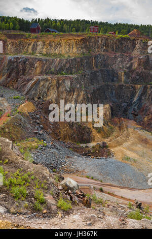 Bergbau im Bereich der großen Copper Mountain in Falun, Schweden - UNESCO-Weltkulturerbe. Die sind ein herausragendes Beispiel für einen technologischen Ensemble Wit Stockfoto