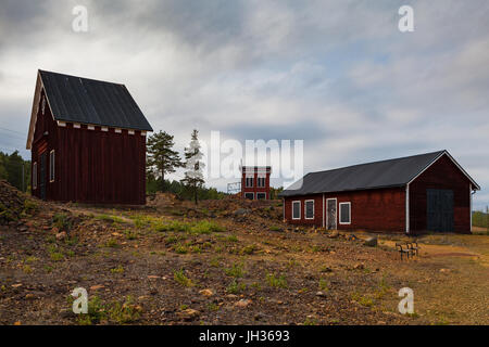 Bergbau im Bereich der großen Copper Mountain in Falun, Schweden - UNESCO-Weltkulturerbe. Die sind ein herausragendes Beispiel für einen technologischen Ensemble Wit Stockfoto