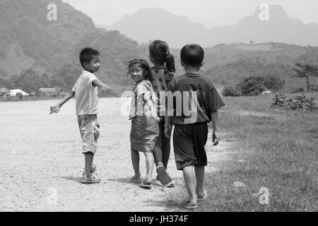 Heute lange Tieng, Laos, die wichtigste Basis für die CIA Air America während des Vietnam Krieges. Einmal als "Die geheimen Ort auf Erden" beschrieben. Stockfoto