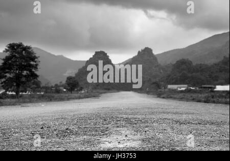 Heute lange Tieng, Laos, die wichtigste Basis für die CIA Air America während des Vietnam Krieges. Einmal als "Die geheimen Ort auf Erden" beschrieben. Stockfoto