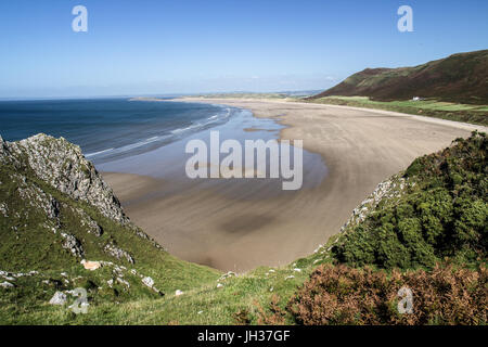 Worm's Head, Rhossili Bay. Spaziergang von Rhossili Bay Port Eynon, Halbinsel Gower (Wales Coast Path) Stockfoto